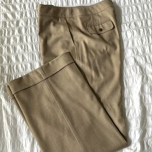 Talbots 99% wool tan trousers.